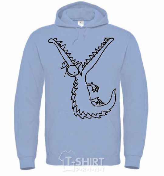 Men`s hoodie CROCODILE sky-blue фото