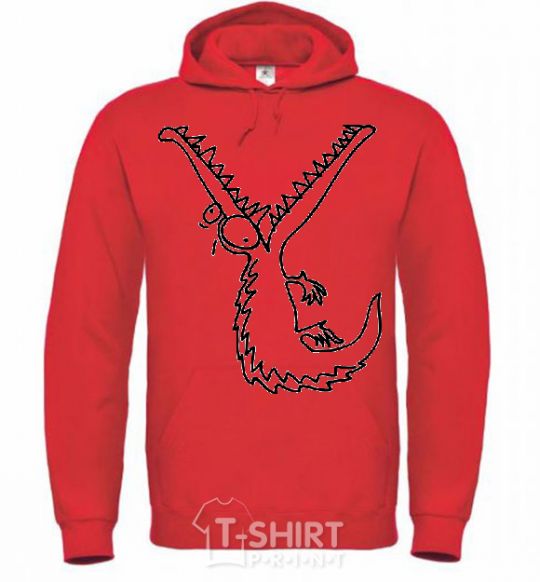 Men`s hoodie CROCODILE bright-red фото