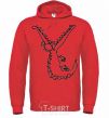 Men`s hoodie CROCODILE bright-red фото