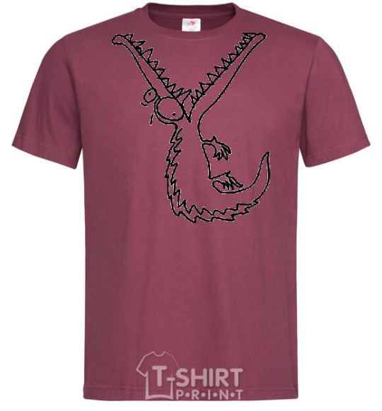Men's T-Shirt CROCODILE burgundy фото