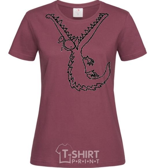 Women's T-shirt CROCODILE burgundy фото