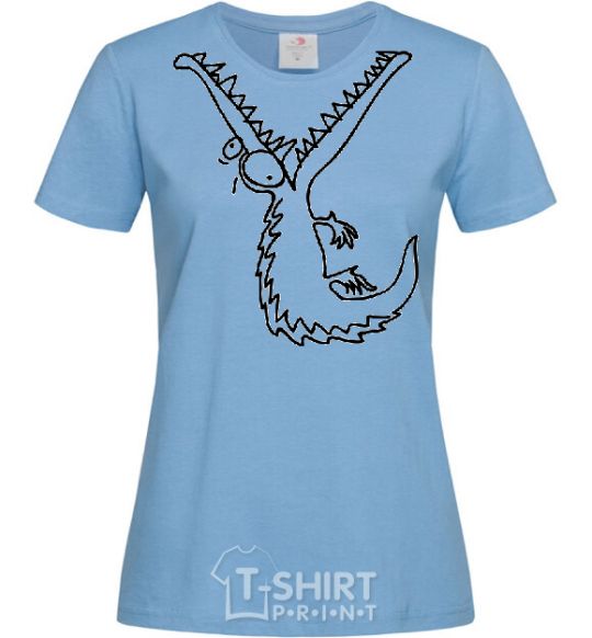 Women's T-shirt CROCODILE sky-blue фото