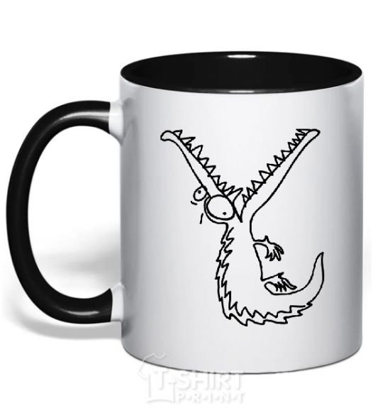 Mug with a colored handle CROCODILE black фото