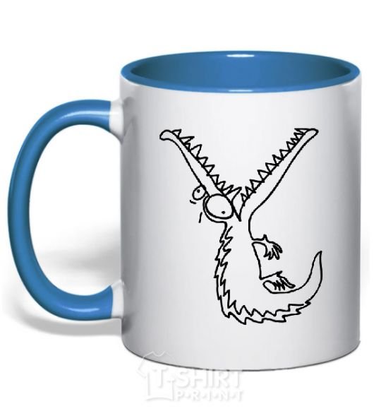 Mug with a colored handle CROCODILE royal-blue фото