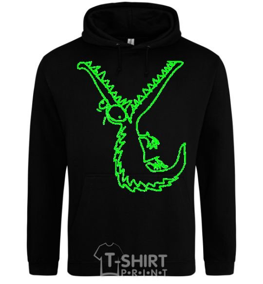 Men`s hoodie CROCODILE black фото