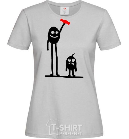 Women's T-shirt GIVE ME A CANDY! grey фото