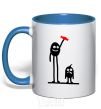 Mug with a colored handle GIVE ME A CANDY! royal-blue фото