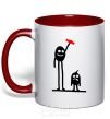 Mug with a colored handle GIVE ME A CANDY! red фото