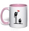 Mug with a colored handle GIVE ME A CANDY! light-pink фото
