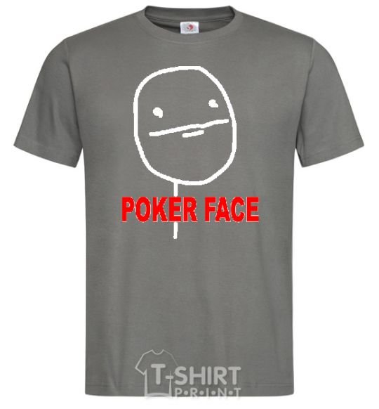 Men's T-Shirt POKER FACE dark-grey фото