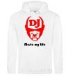 Men`s hoodie MUSIC IS LIFE White фото