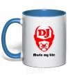 Mug with a colored handle MUSIC IS LIFE royal-blue фото