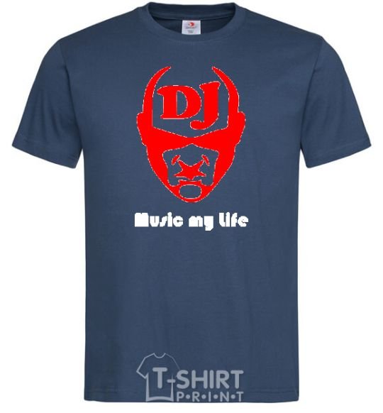 Мужская футболка MUSIC IS LIFE Темно-синий фото