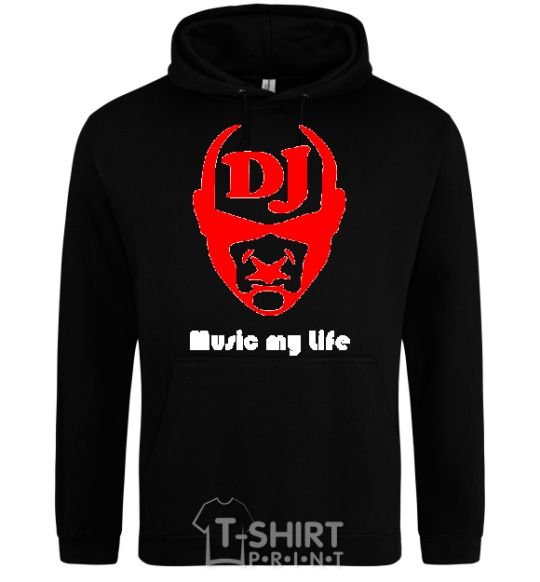 Men`s hoodie MUSIC IS LIFE black фото