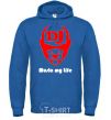 Men`s hoodie MUSIC IS LIFE royal фото