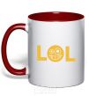 Mug with a colored handle LOL red фото