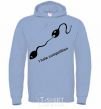 Men`s hoodie I HATE COMPETITION sky-blue фото