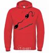 Men`s hoodie I HATE COMPETITION bright-red фото
