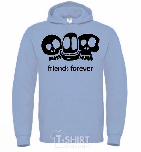 Men`s hoodie FRIENDS FOREVER sky-blue фото