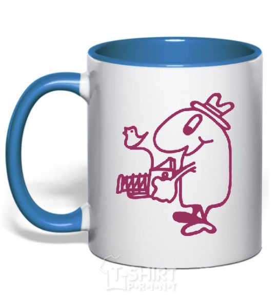 Mug with a colored handle PHOTOGRAPHER royal-blue фото