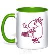 Mug with a colored handle PHOTOGRAPHER kelly-green фото