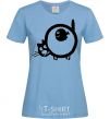 Women's T-shirt WHO ATE THE FISH? sky-blue фото