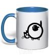 Mug with a colored handle WHO ATE THE FISH? royal-blue фото