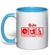 Mug with a colored handle IT's A HELL OF JOB ... sky-blue фото