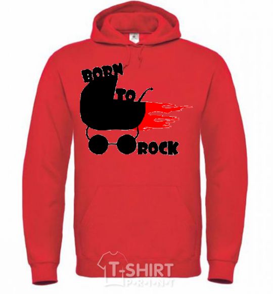 Men`s hoodie BORN TO ROCK bright-red фото