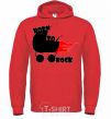 Men`s hoodie BORN TO ROCK bright-red фото