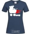 Women's T-shirt BORN TO ROCK navy-blue фото