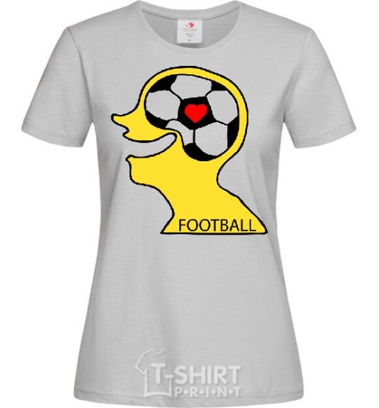 Women's T-shirt FOOTBALL BRAIN grey фото