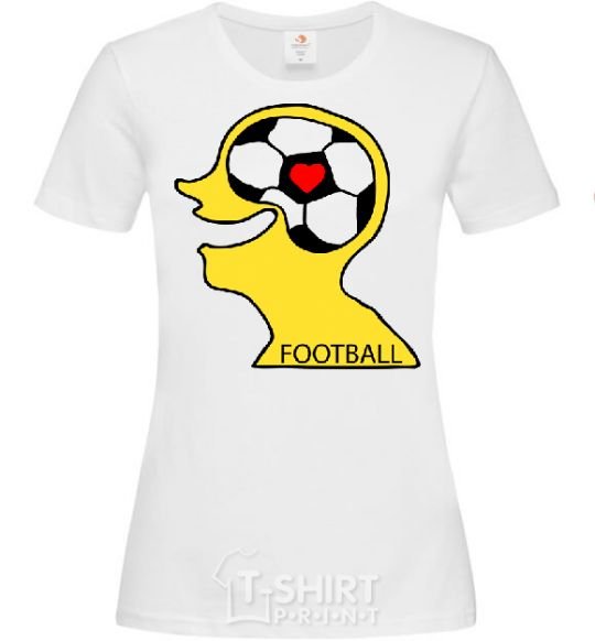 Women's T-shirt FOOTBALL BRAIN White фото