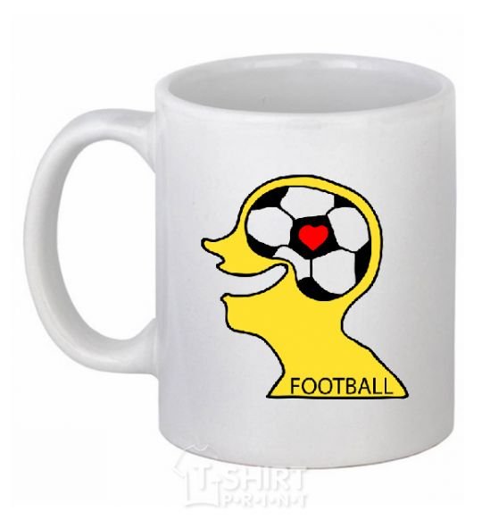 Ceramic mug FOOTBALL BRAIN White фото