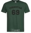 Men's T-Shirt PORNSTAR 69 inscription bottle-green фото