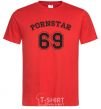 Men's T-Shirt PORNSTAR 69 inscription red фото