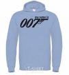 Men`s hoodie MY NAME IS 007 sky-blue фото