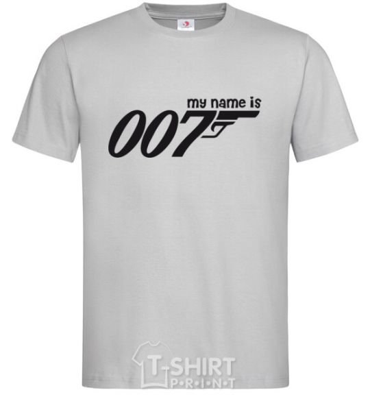 Men's T-Shirt MY NAME IS 007 grey фото