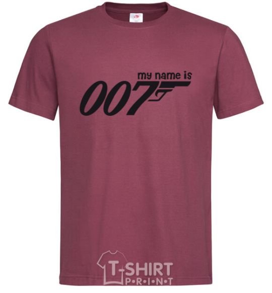 Men's T-Shirt MY NAME IS 007 burgundy фото