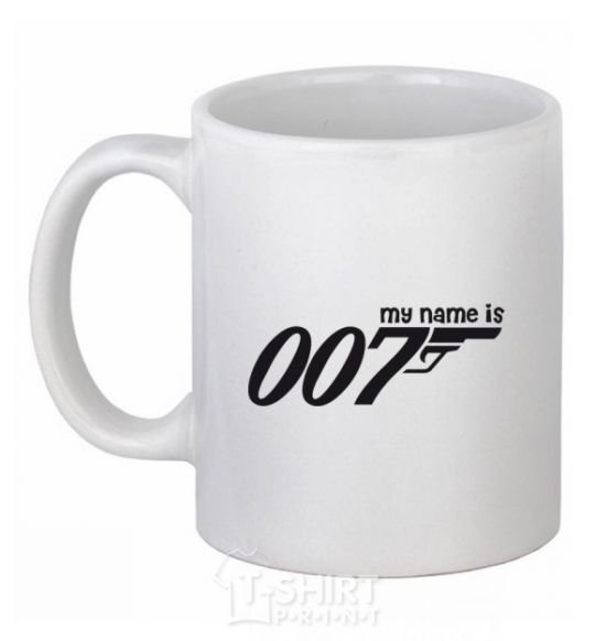 Ceramic mug MY NAME IS 007 White фото