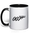 Mug with a colored handle MY NAME IS 007 black фото