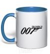 Mug with a colored handle MY NAME IS 007 royal-blue фото