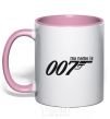 Mug with a colored handle MY NAME IS 007 light-pink фото