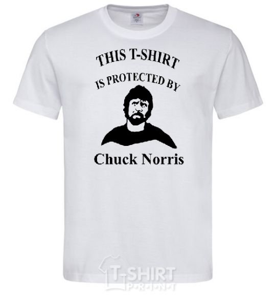Men's T-Shirt ... PROTECTED BY CHUCK NORRIS White фото