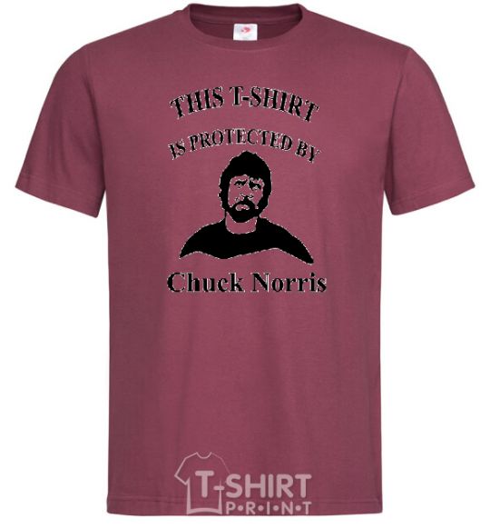 Men's T-Shirt ... PROTECTED BY CHUCK NORRIS burgundy фото