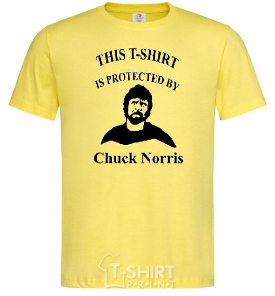 Men's T-Shirt ... PROTECTED BY CHUCK NORRIS cornsilk фото