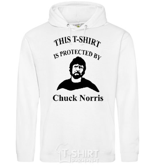 Men`s hoodie ... PROTECTED BY CHUCK NORRIS White фото