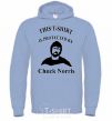 Men`s hoodie ... PROTECTED BY CHUCK NORRIS sky-blue фото