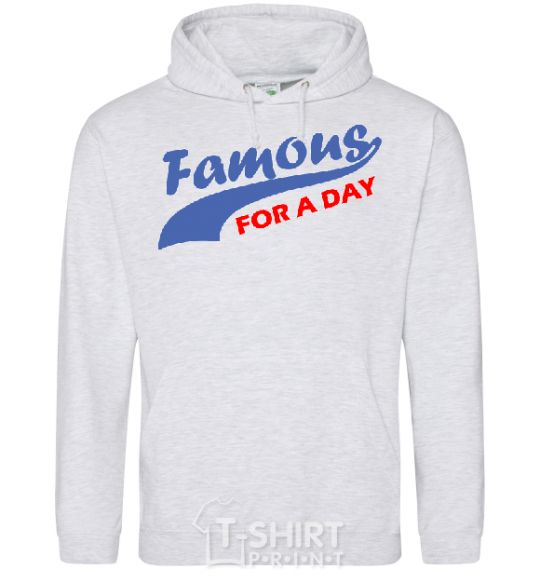 Men`s hoodie FAMOUS FOR A DAY sport-grey фото