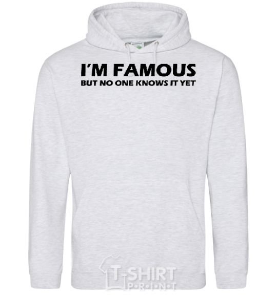 Men`s hoodie I'M FAMOUS sport-grey фото